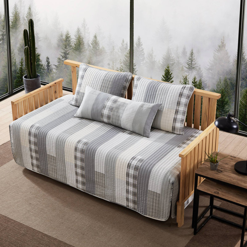 Eddie Bauer Fairview Grey Cotton 4 Piece Daybed Cover Set & Reviews